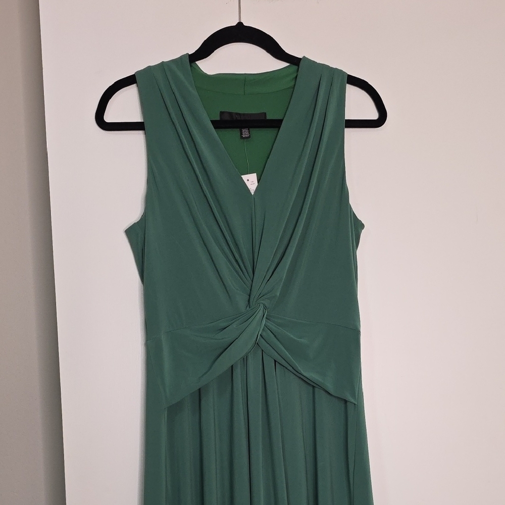 White House Black Market Teal Knot-Front Maxi Dress - Picture 2 of 5